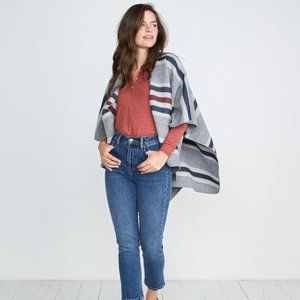Marine Layer Poncho 'Levi Wrap' Gray Striped One Size Fits All